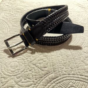 Robert Graham Black Braided Leather Belt